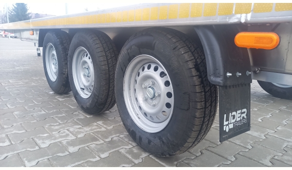 LT-094 laweta 850x205cm ALUMINIOWA, do 2 pojazdów, ciężarowa, 3 osiowa, wzmacniana, DMC 3500kg